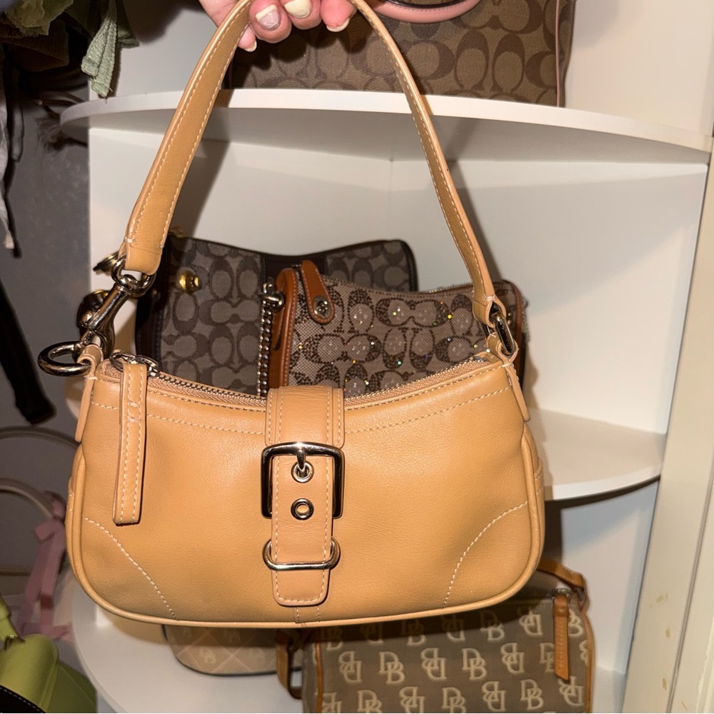 Coach camel shoulder bag